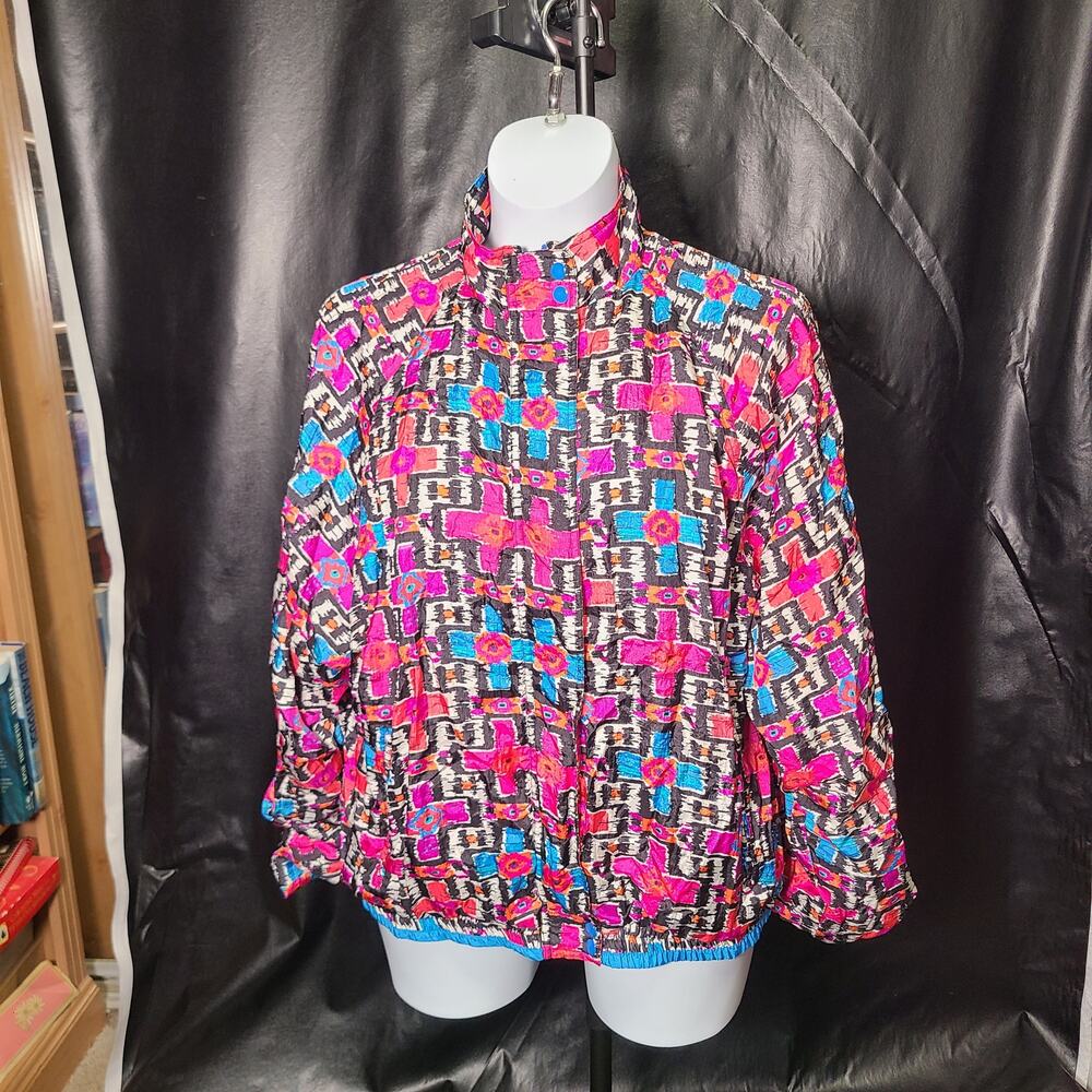 Vintage 90s aviat sportif multi-color windbreaker size extra-large